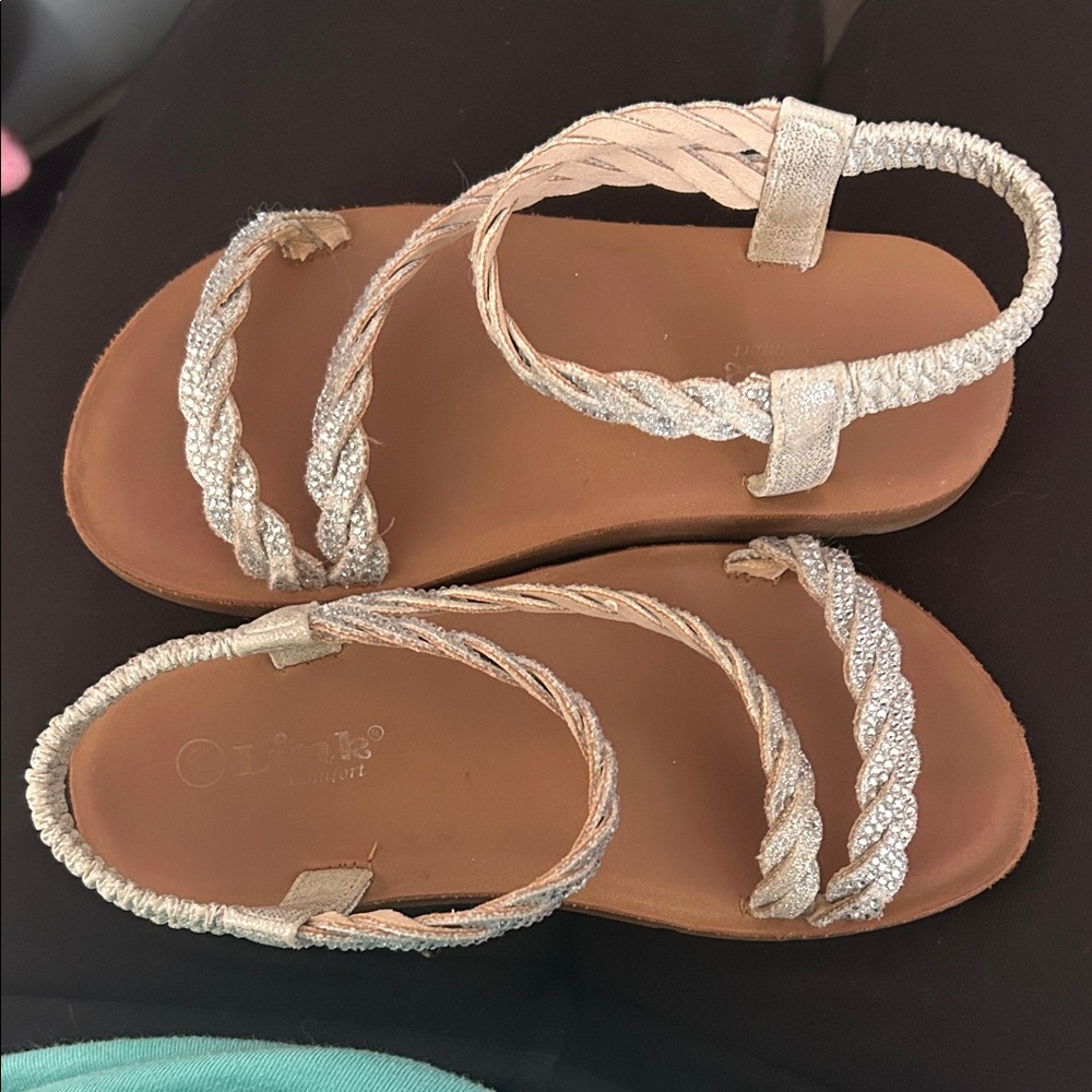 OshKosh B'gosh Kids Braided Sandals - Shimmering Gold